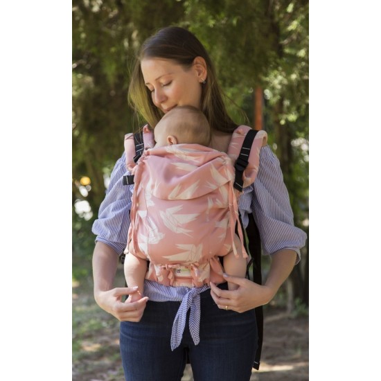 Ергономична раница регулируема HuggyBerry Dock Bubblegum - размер бебе