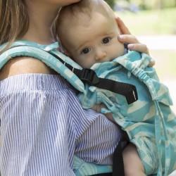 Ергономична раница регулируема HuggyBerry Huggadocia Cloud - размер бебе