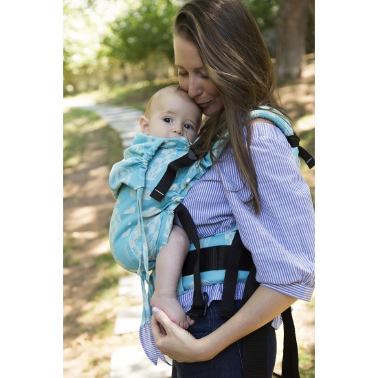 Ергономична раница регулируема HuggyBerry Huggadocia Cloud - размер бебе