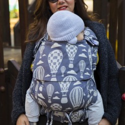 Ергономична раница регулируема HuggyBerry Huggadocia Mist - размер бебе