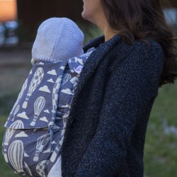 Ергономична раница регулируема HuggyBerry Huggadocia Mist - размер бебе