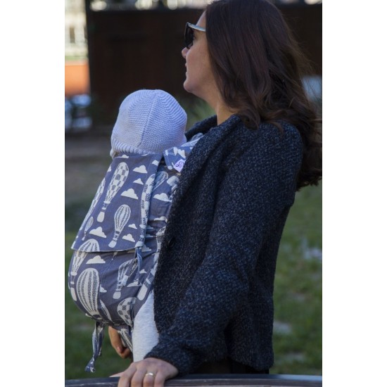 Ергономична раница регулируема HuggyBerry Huggadocia Mist - размер бебе