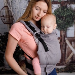 Ергономична раница Kinder Hop Multi Grow - Little Herringbone Grey