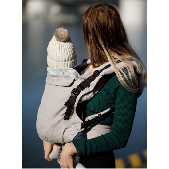 Ергономична раница Kinder Hop Multi Grow - Little Herringbone Ecru