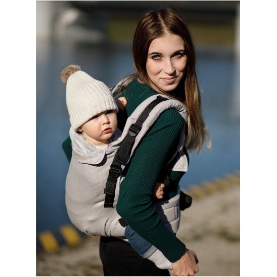 Ергономична раница Kinder Hop Multi Grow - Little Herringbone Ecru