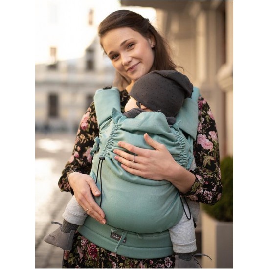 Ергономична раница Kinder Hop Multi Soft - Little Herringbone Turquoise Ергономична раница Kinder Hop Multi Soft - Little Herringbone Turquoise