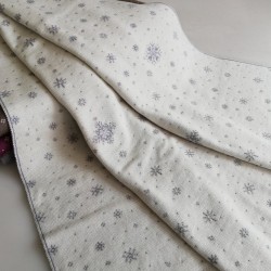 Мериносово одеало Lambinoo в бяло и сиво - двулицево Мериносово одеало Lambinoo в бяло и сиво - двулицево