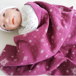 Мериносово одеало Lambinoo двулицево - в тъмно и светло розово