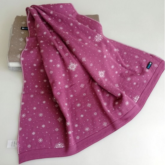 Мериносово одеало Lambinoo двулицево - в тъмно и светло розово