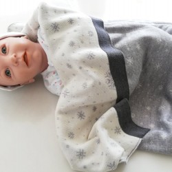 Мериносово одеало Lambinoo двулицево - в сиво и бяло