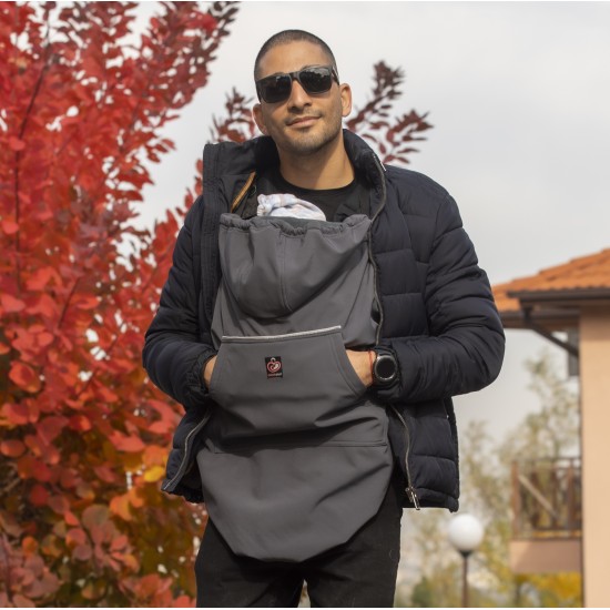 Универсално покривало за бебеносене софтшел - антрацит OmniaBaby 