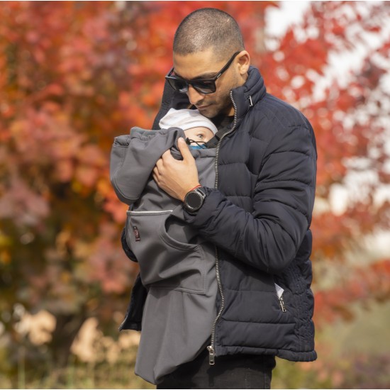 Универсално покривало за бебеносене софтшел - антрацит OmniaBaby 