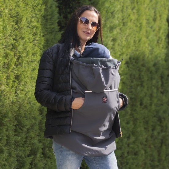 Универсално покривало за бебеносене софтшел - антрацит OmniaBaby 