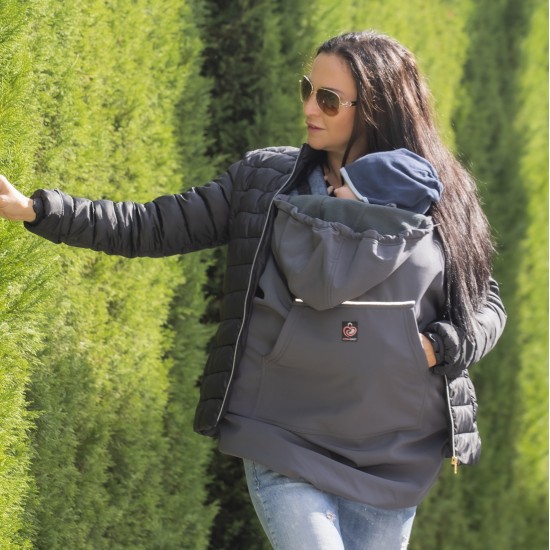 Универсално покривало за бебеносене софтшел - антрацит OmniaBaby 