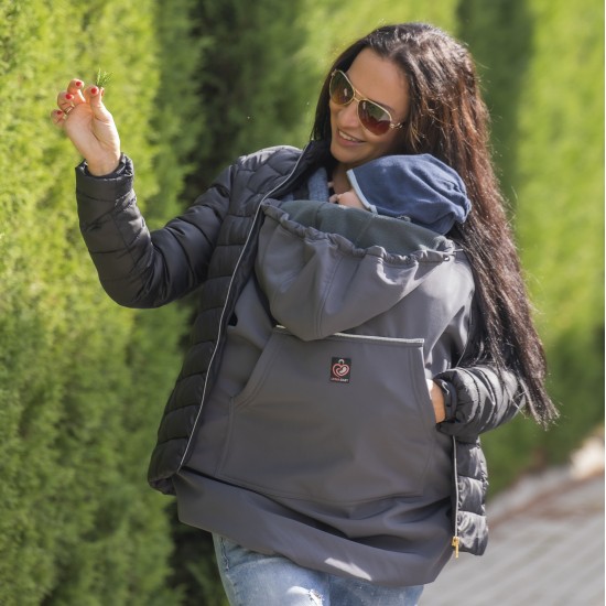 Универсално покривало за бебеносене софтшел - антрацит OmniaBaby 