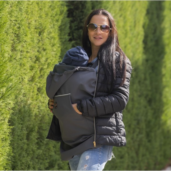 Универсално покривало за бебеносене софтшел - антрацит OmniaBaby 