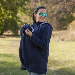 Яке полар 3 в 1 за бременни и бебеносене - синьо (размер: XL)