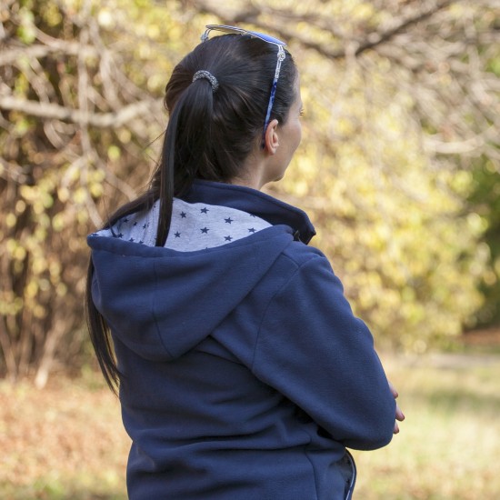 Яке полар 3 в 1 за бременни и бебеносене - синьо (размер: XL)