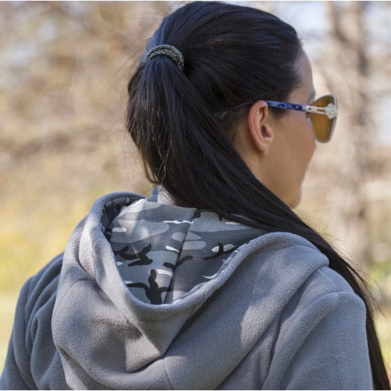 Яке полар 3 в 1 за бременни и бебеносене - сиво (размер XXL)