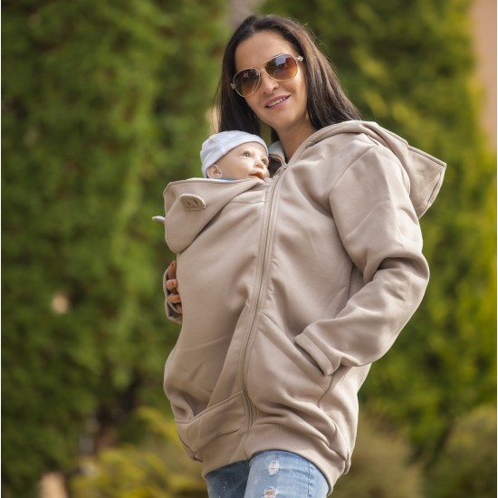 Памучен суитшърт за бебеносене Simply - Cappuccino (само XL-XXL)