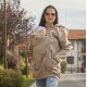 Памучен суитшърт за бебеносене Simply - Cappuccino (само XL-XXL)