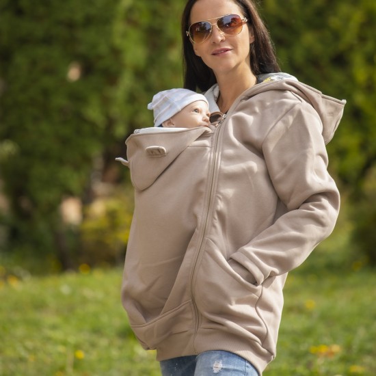 Памучен суитшърт за бебеносене Simply - Cappuccino (само XL-XXL)