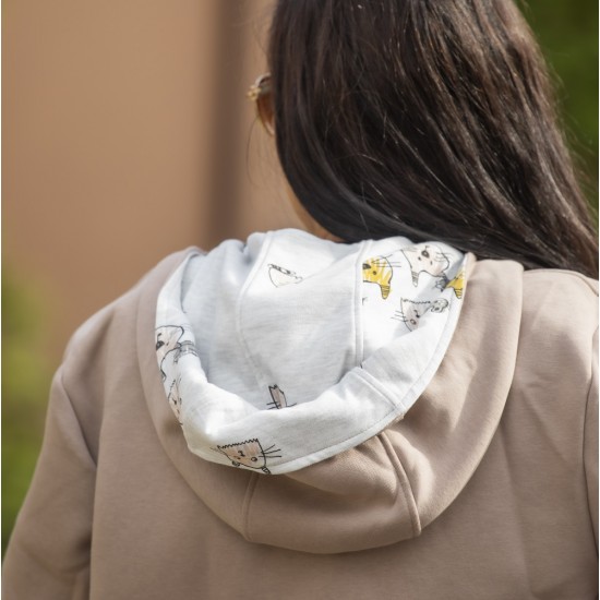 Памучен суитшърт за бебеносене Simply - Cappuccino (само XL-XXL)