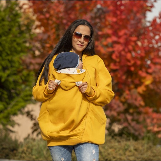Памучен суитшърт за бебеносене Simply - Sunflower (само XL-XXL)