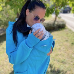 Памучен суитшърт за бебеносене Simply - Blue