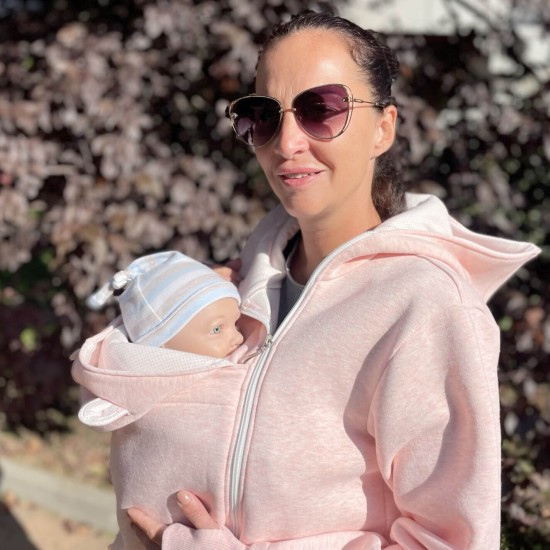 Памучен суитшърт за бебеносене Simply - Candy Pink