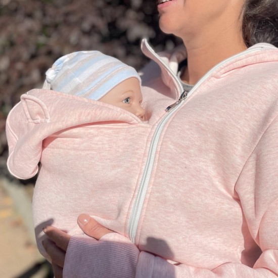 Памучен суитшърт за бебеносене Simply - Candy Pink