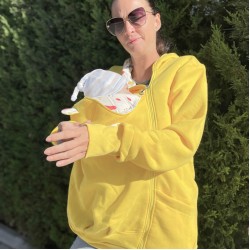 Памучен суитшърт за бебеносене Simply - Lemon Juice