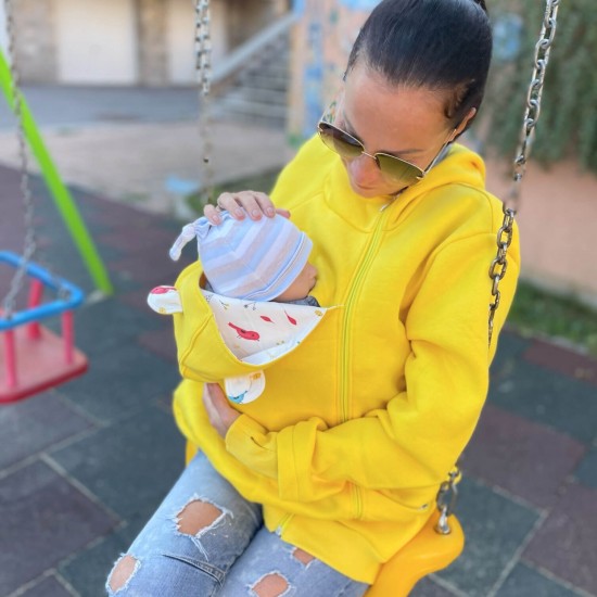 Памучен суитшърт за бебеносене Simply - Lemon Juice