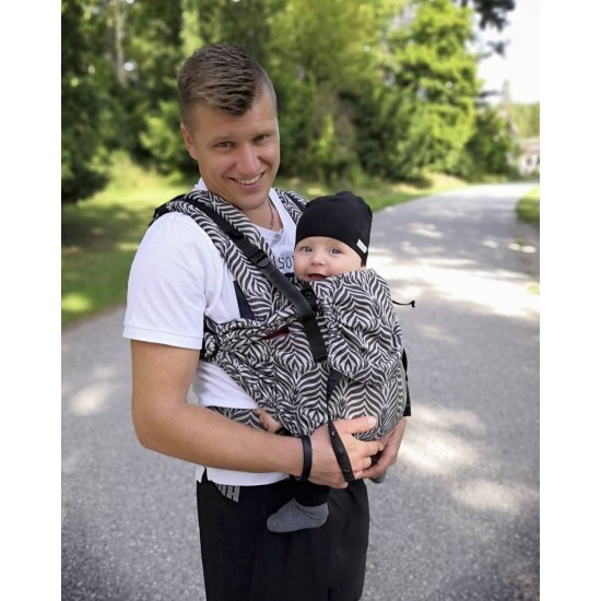 Ергономична раница Emeibaby Leaves dark - размер бебе (хибридна)