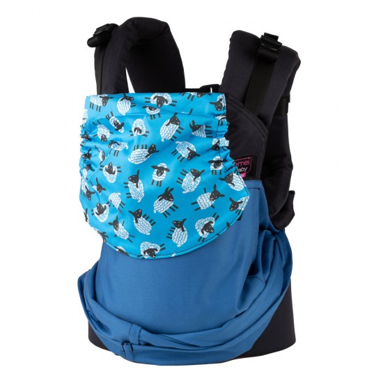 Ергономична раница Emeibaby Blue Sheeps - размер бебе (хибридна)