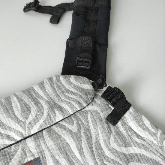 Ергономична раница регулируема Nashsling Combi - Zebra grey (памук)