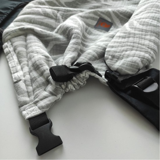 Ергономична раница регулируема Nashsling Combi - Zebra grey (памук)