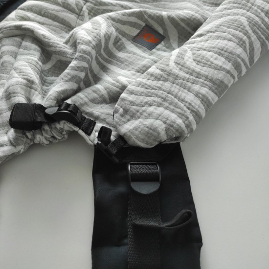 Ергономична раница регулируема Nashsling Combi - Zebra grey (памук)