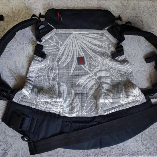 Ергономична раница регулируема Nashsling Combi - Палмс грей (памук)