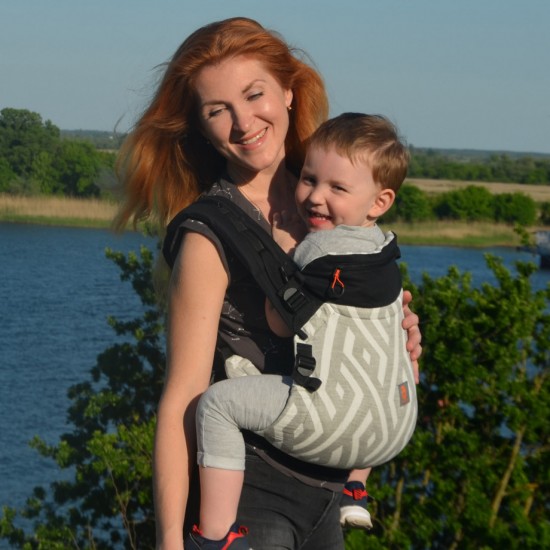 Ергономична раница регулируема Nashsling Combi - Rhombs grey (памук)