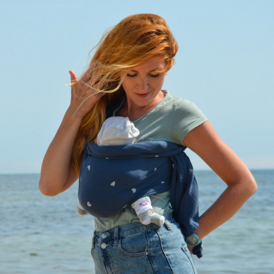 Муселинов слинг с халки (ринг слинг) Nashsling - Soft Hearts (100% памук)