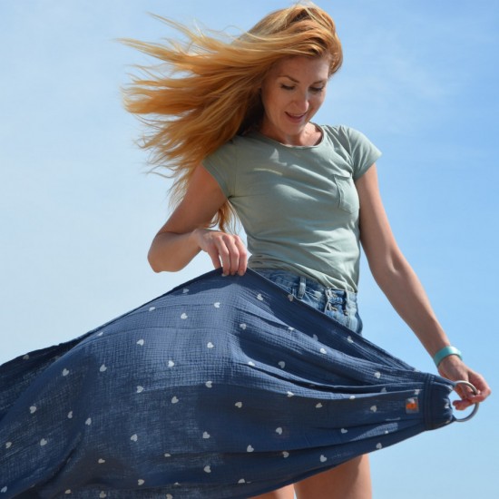 Муселинов слинг с халки (ринг слинг) Nashsling - Soft Hearts (100% памук)