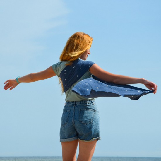 Муселинов слинг с халки (ринг слинг) Nashsling - Soft Hearts (100% памук)