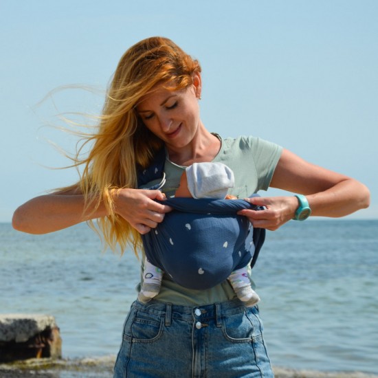 Муселинов слинг с халки (ринг слинг) Nashsling - Soft Hearts (100% памук)