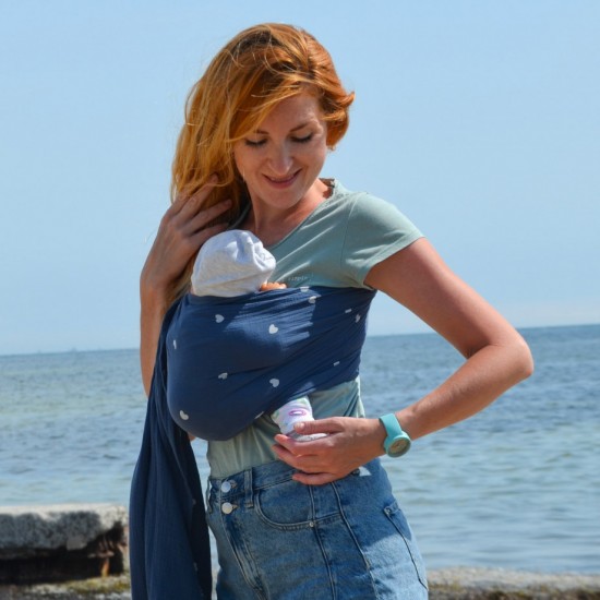 Муселинов слинг с халки (ринг слинг) Nashsling - Soft Hearts (100% памук)