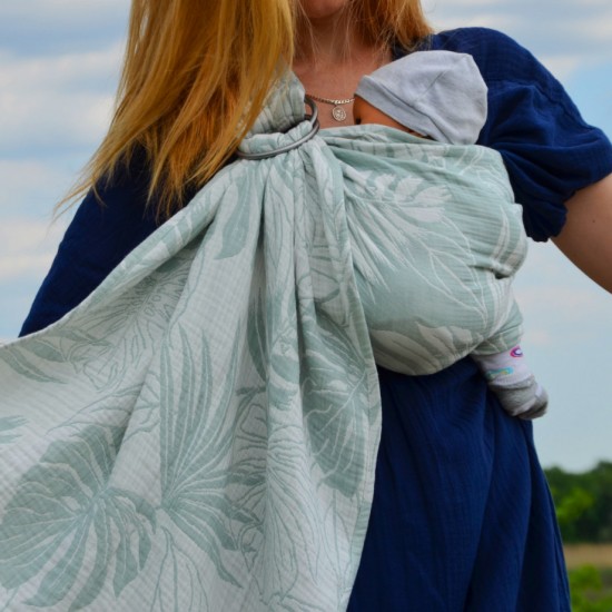 Слинг с халки (ринг слинг) Nashsling - Palms mint (100% памук)