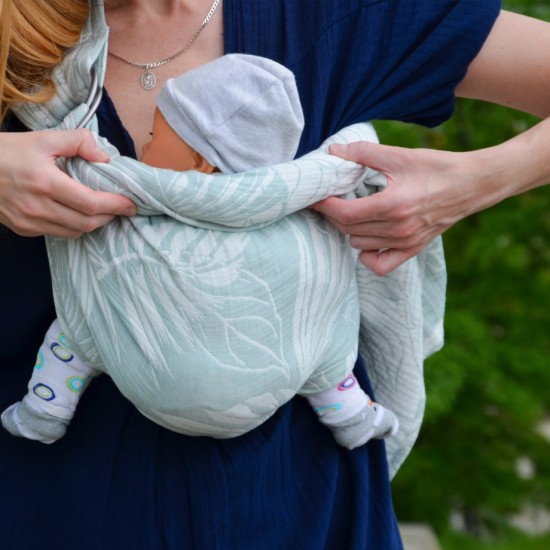 Слинг с халки (ринг слинг) Nashsling - Palms mint (100% памук)