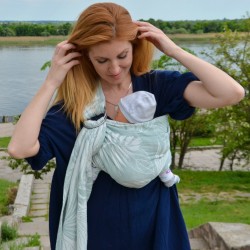 Слинг с халки (ринг слинг) Nashsling - Palms mint (100% памук)