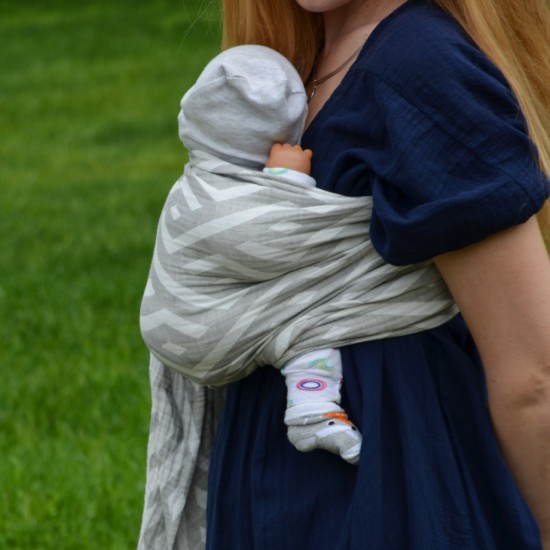 Муселинов слинг с халки (ринг слинг) Nashsling - Rhombs grey (100% памук) Муселинов слинг с халки (ринг слинг) Nashsling - Rhombs grey (100% памук)