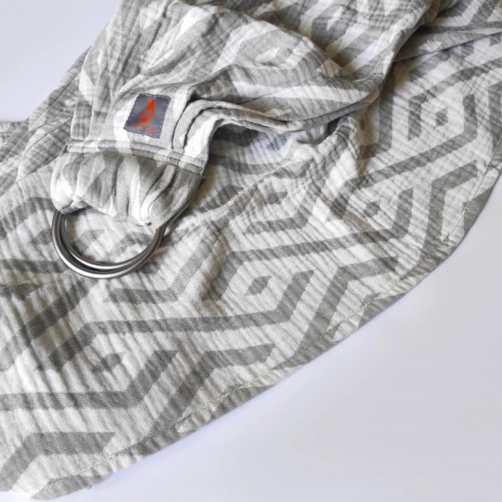 Муселинов слинг с халки (ринг слинг) Nashsling - Rhombs grey (100% памук) Муселинов слинг с халки (ринг слинг) Nashsling - Rhombs grey (100% памук)